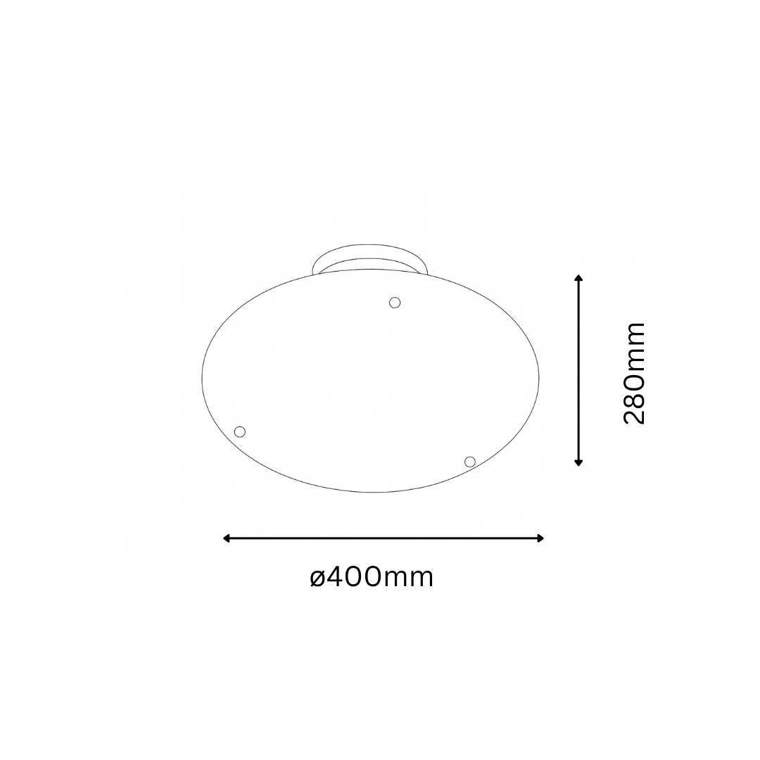Measurement diagram of a circular object with dimensions labeled