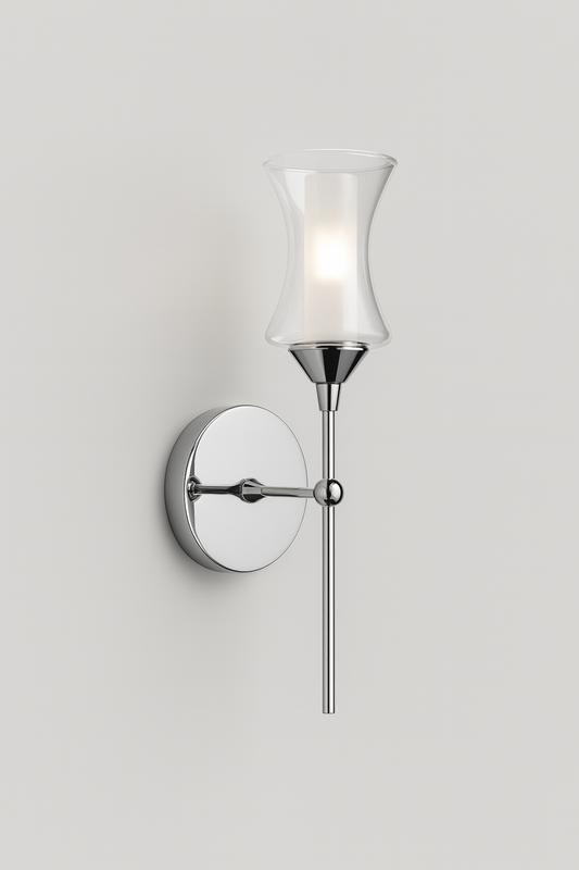 Wall-mounted lamp with a white glass shade and G9 base lamp