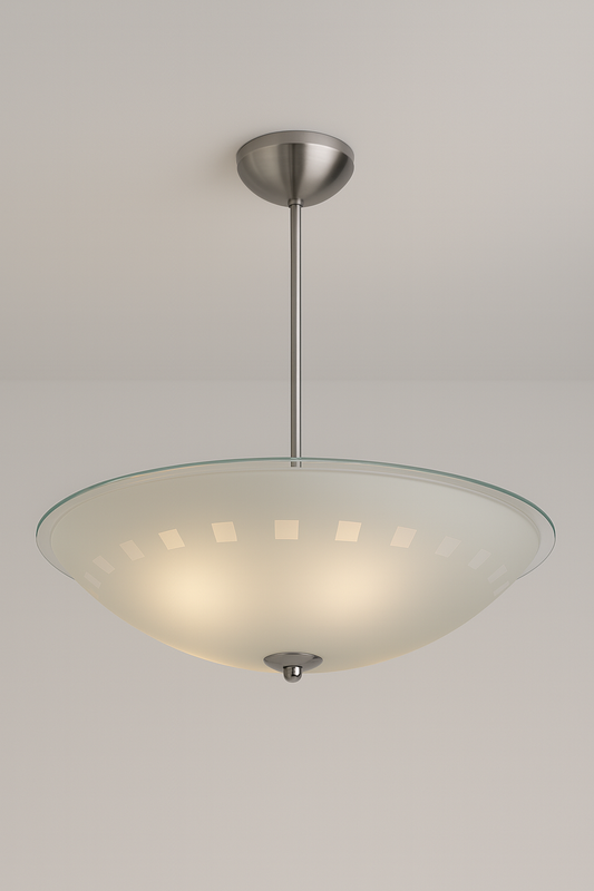 Ceiling light fixture with glass shade and E27 base lamp