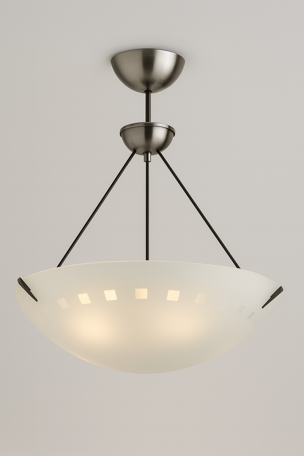 Ceiling light fixture with white glass shade and E27 base lamp