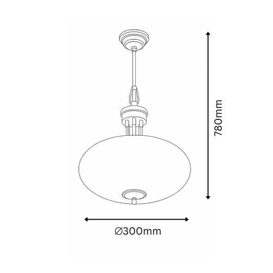 Technical Drawing of the suspended light