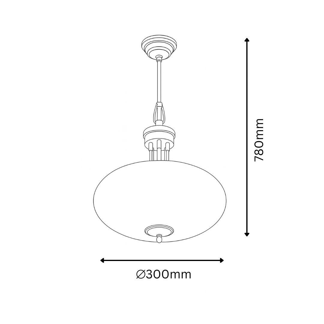 Technical Drawing of the suspended light