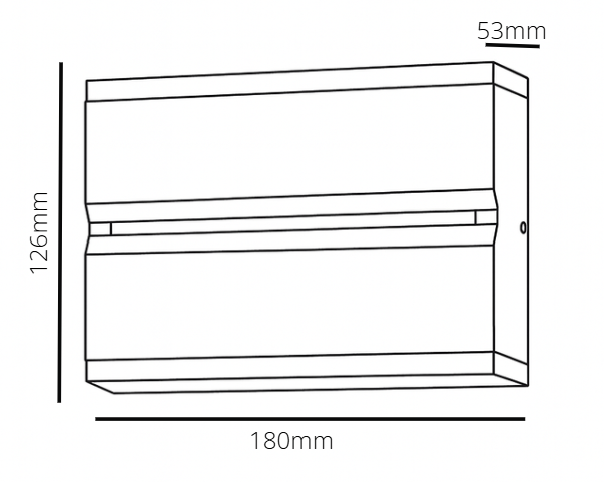Dimensions of a rectangular object with measurements in millimeters.