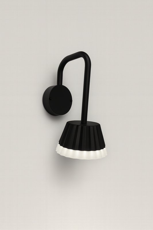 Modern black wall-mounted light fixture with COB/SMD bse lamp