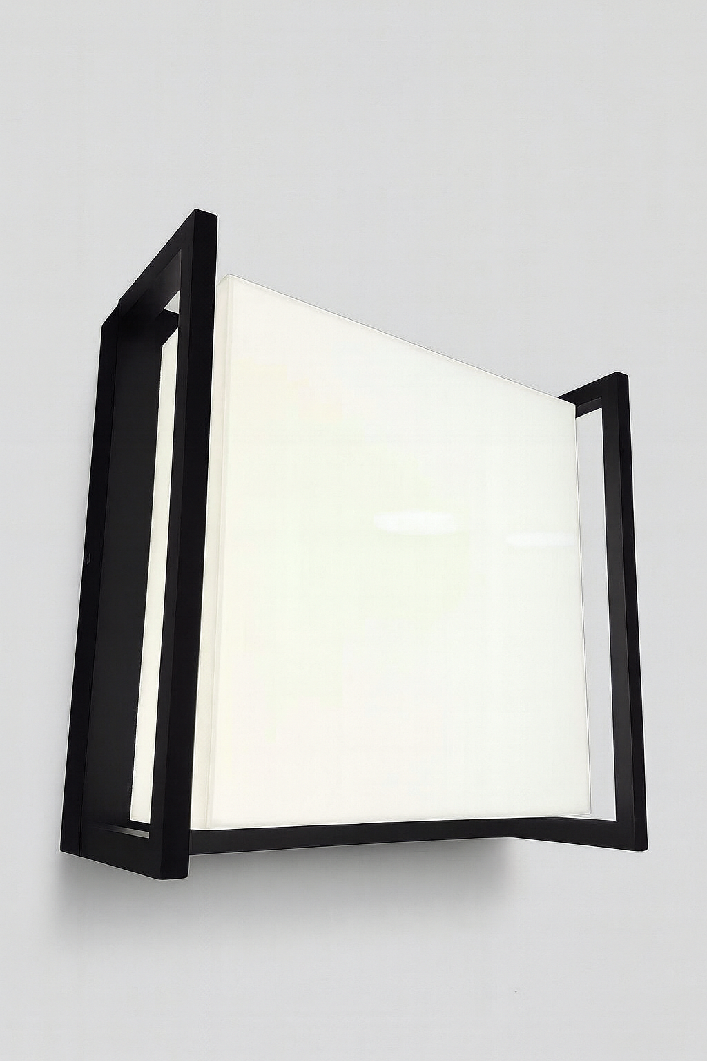 Modern wall-mounted light fixture with black frame with COB/SMD base lamp