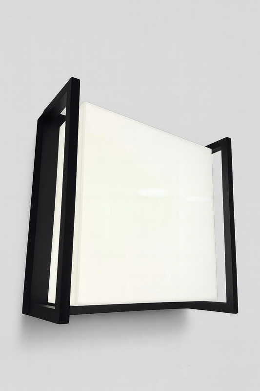 Modern wall-mounted light fixture with black frame with COB/SMD base lamp