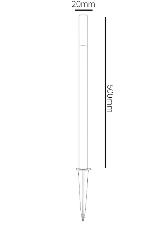 Measurement scale of a syringe needle with a scale bar and measurement text.