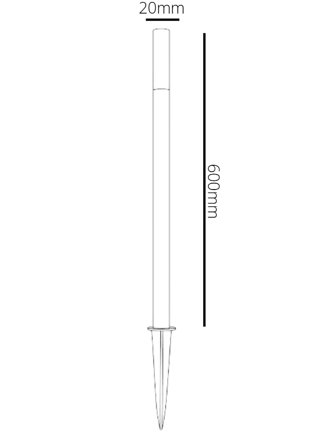 Measurement scale of a syringe needle with a scale bar and measurement text.