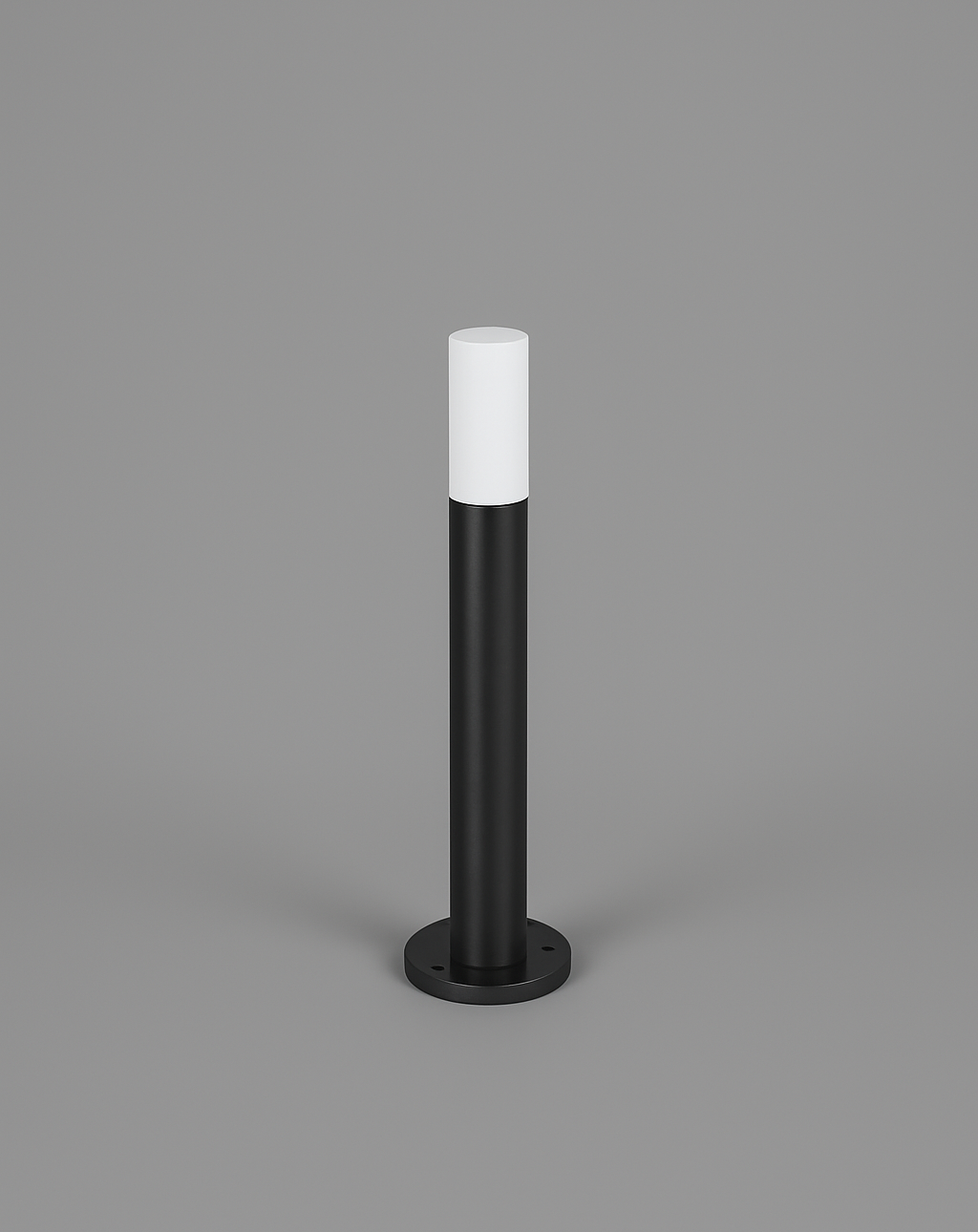 Black bollard light with white top on with E27 base lamp