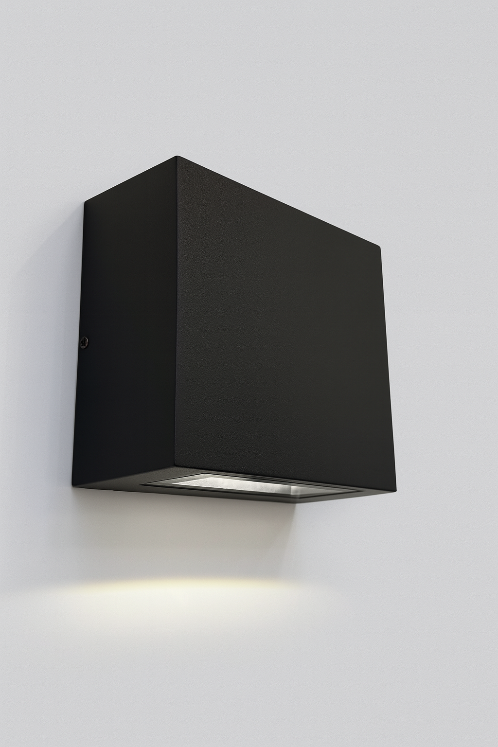 Black square wall light fixture with COB/SMD base lamp