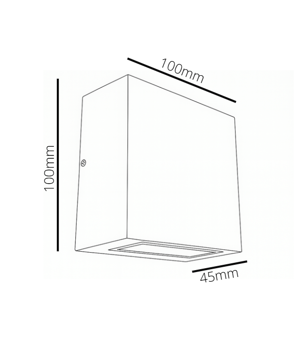 Measurement diagram of a rectangular object with dimensions labeled.