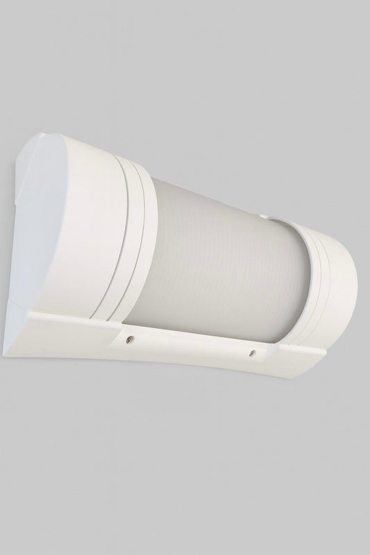 White cylindrical ceiling light fixture with  E27 base lamp