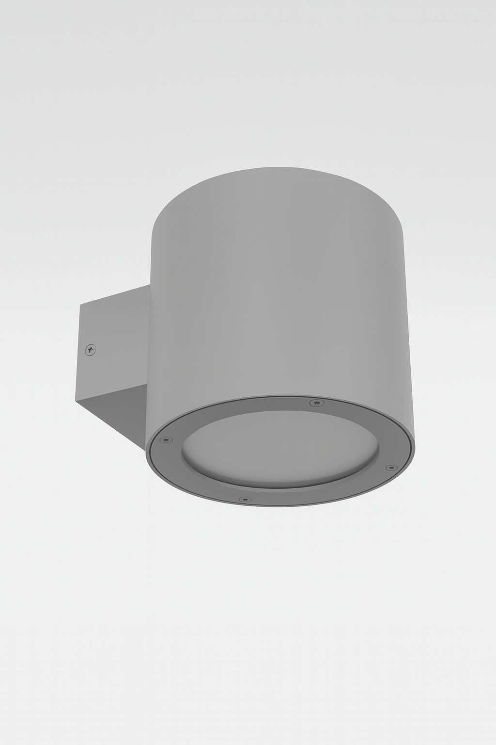 Gray cylindrical wall light fixture with E27 Base lamp