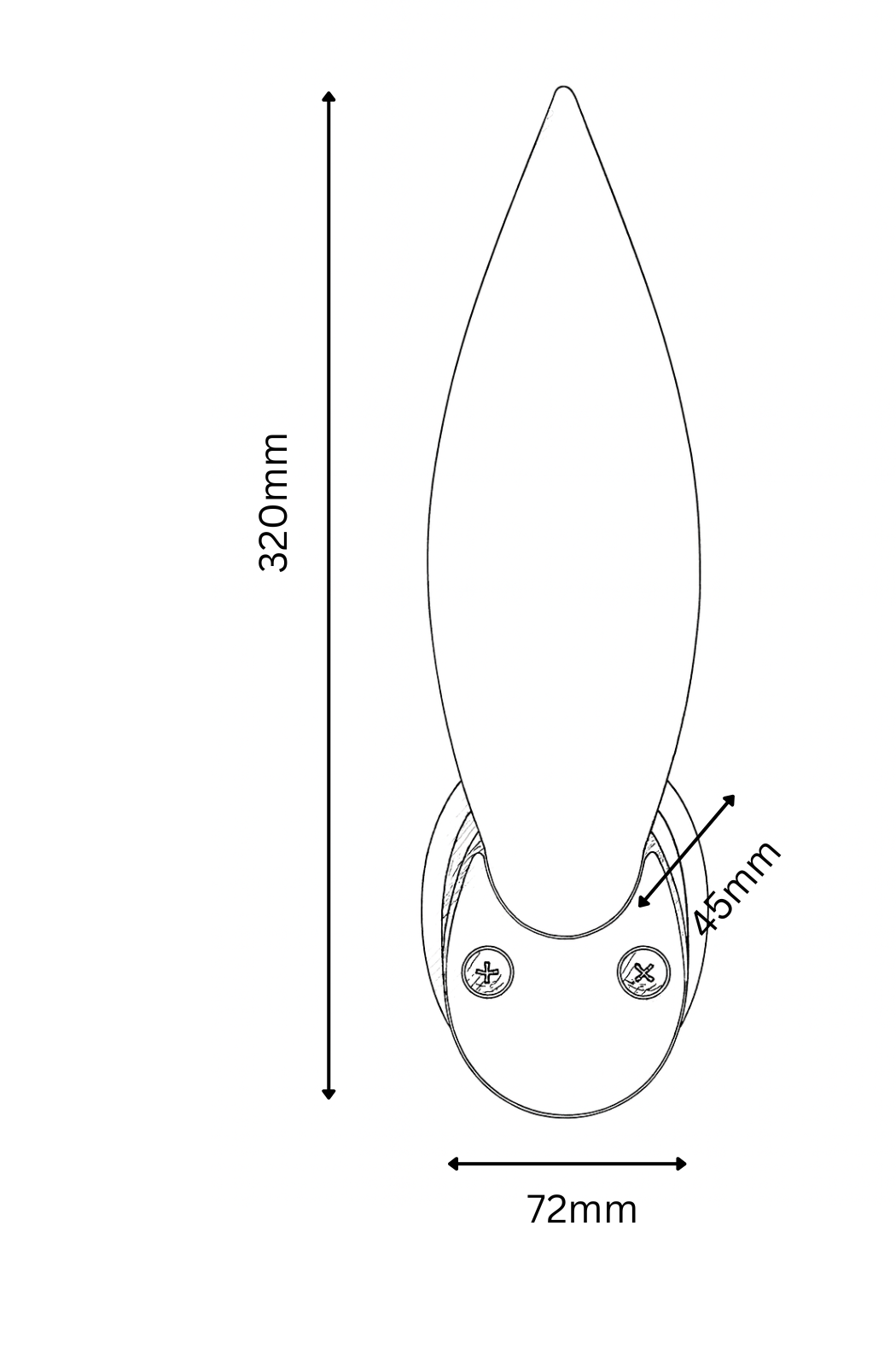 Technical drawing of a shoe component with measurements