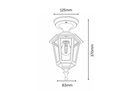 Technical Drawing for the ceiling mounted light