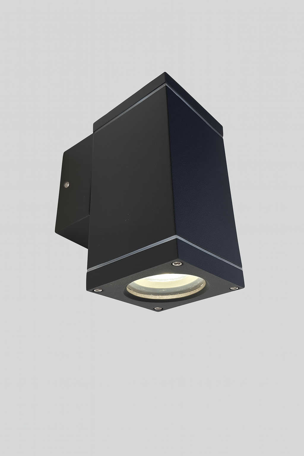 Black square ceiling light fixture with E27 base
