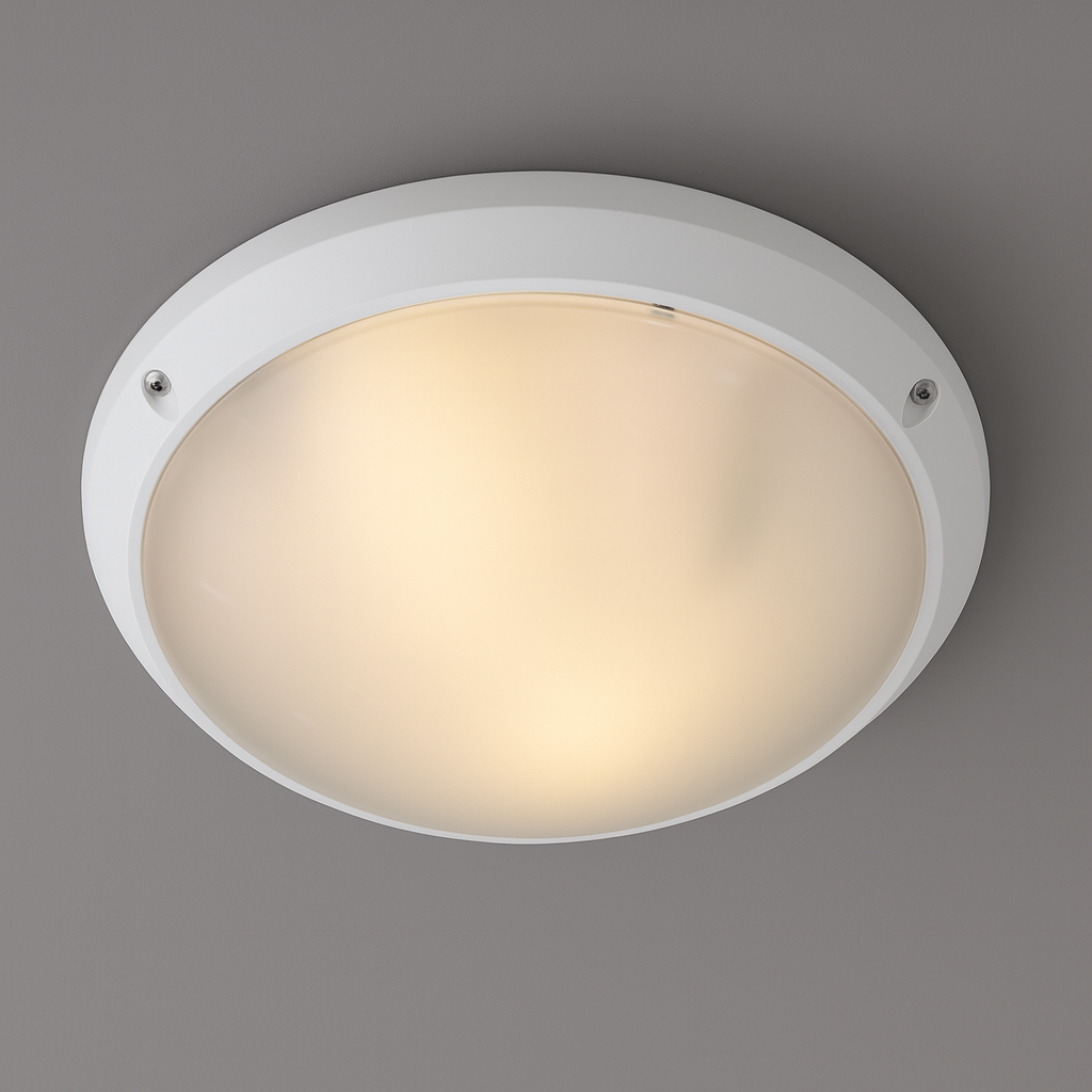 Round white downlight fixture with E27 Base lamp