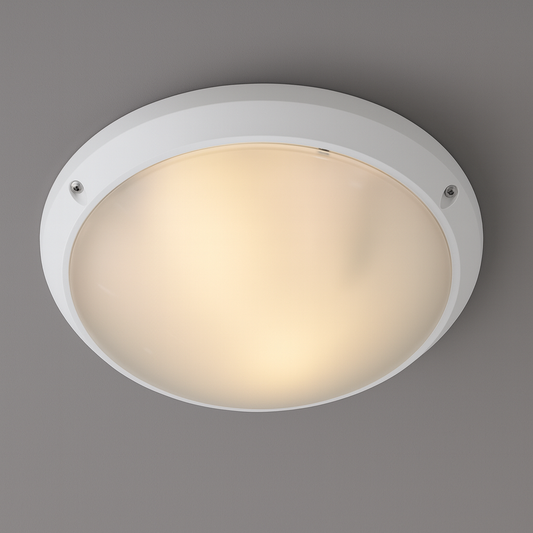 Round white downlight fixture with E27 Base lamp