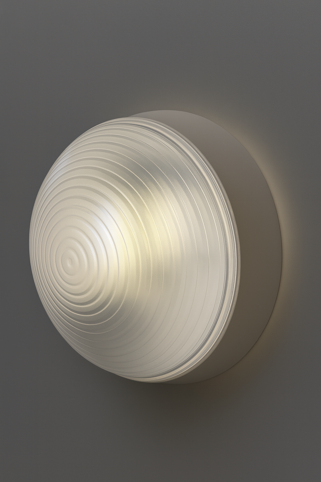Spherical wall light fixture with concentric circular design with E27 base lamp