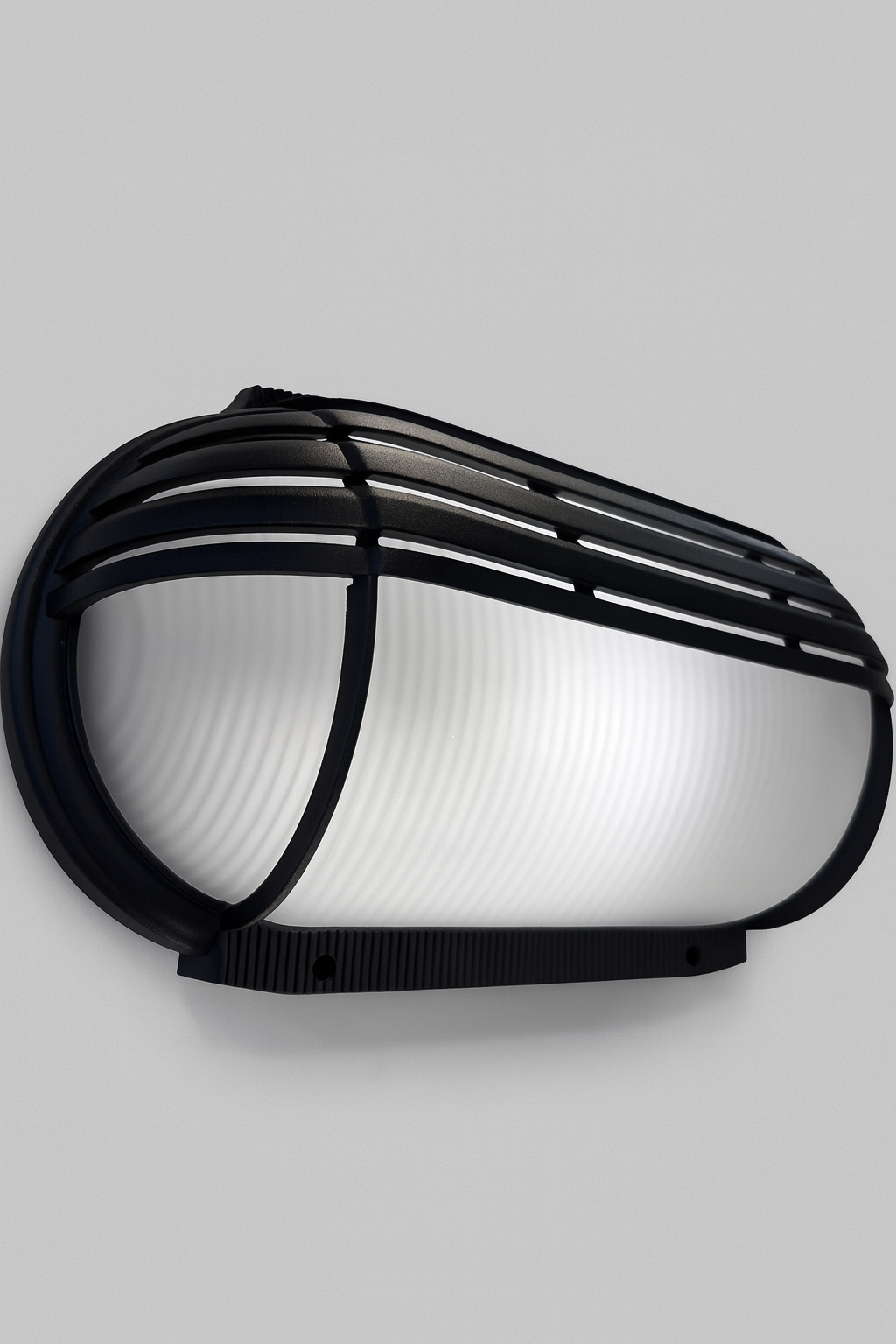 Black metal wall light fixture with E27 Base lamp