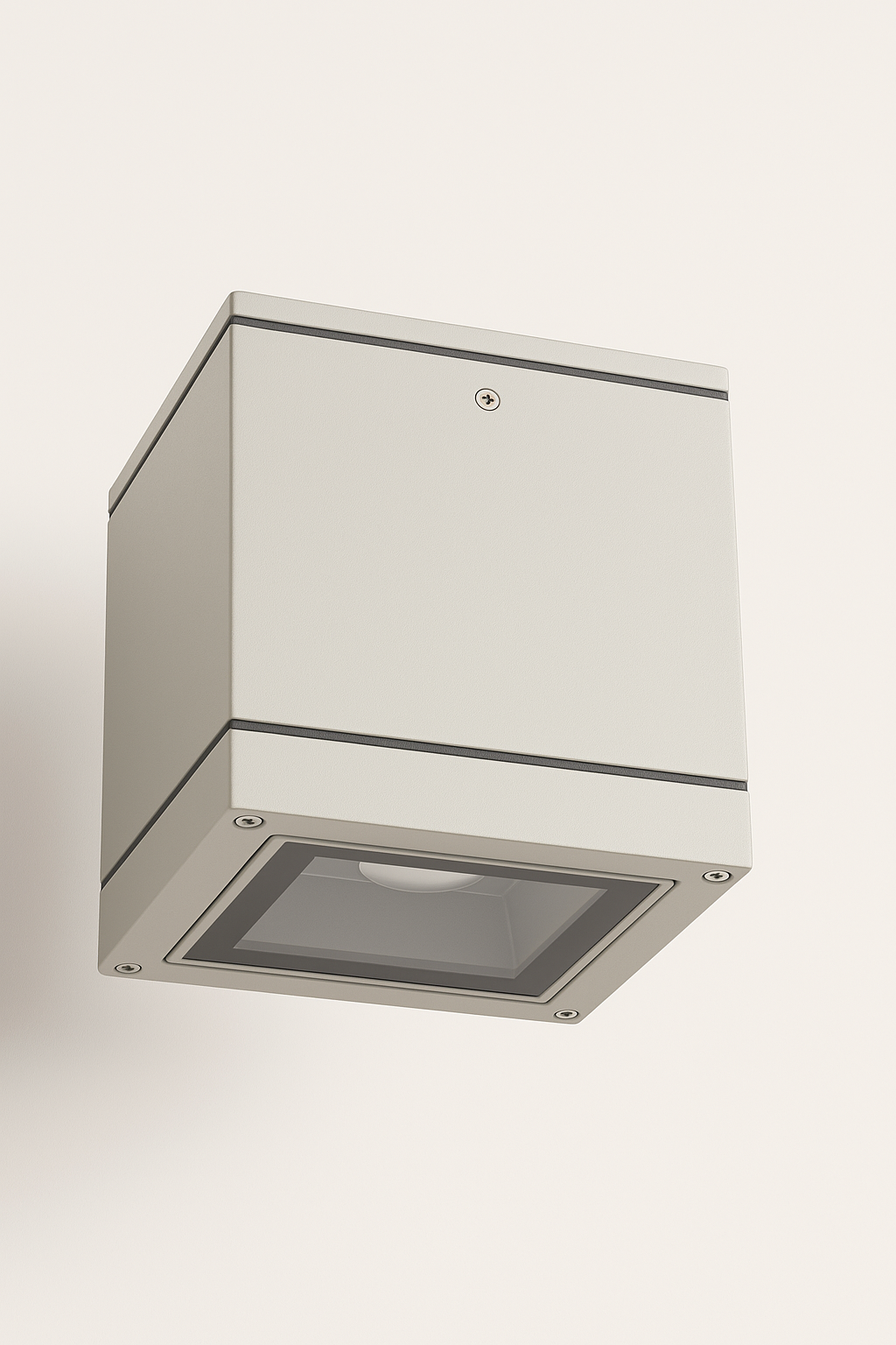 Square ceiling mounted light fixture with E27 base lamp