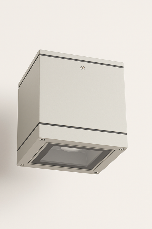 Square ceiling mounted light fixture with E27 base lamp