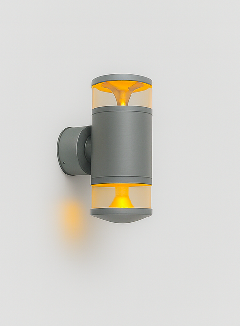 Gray outdoor wall light fixture G*53 base lamp