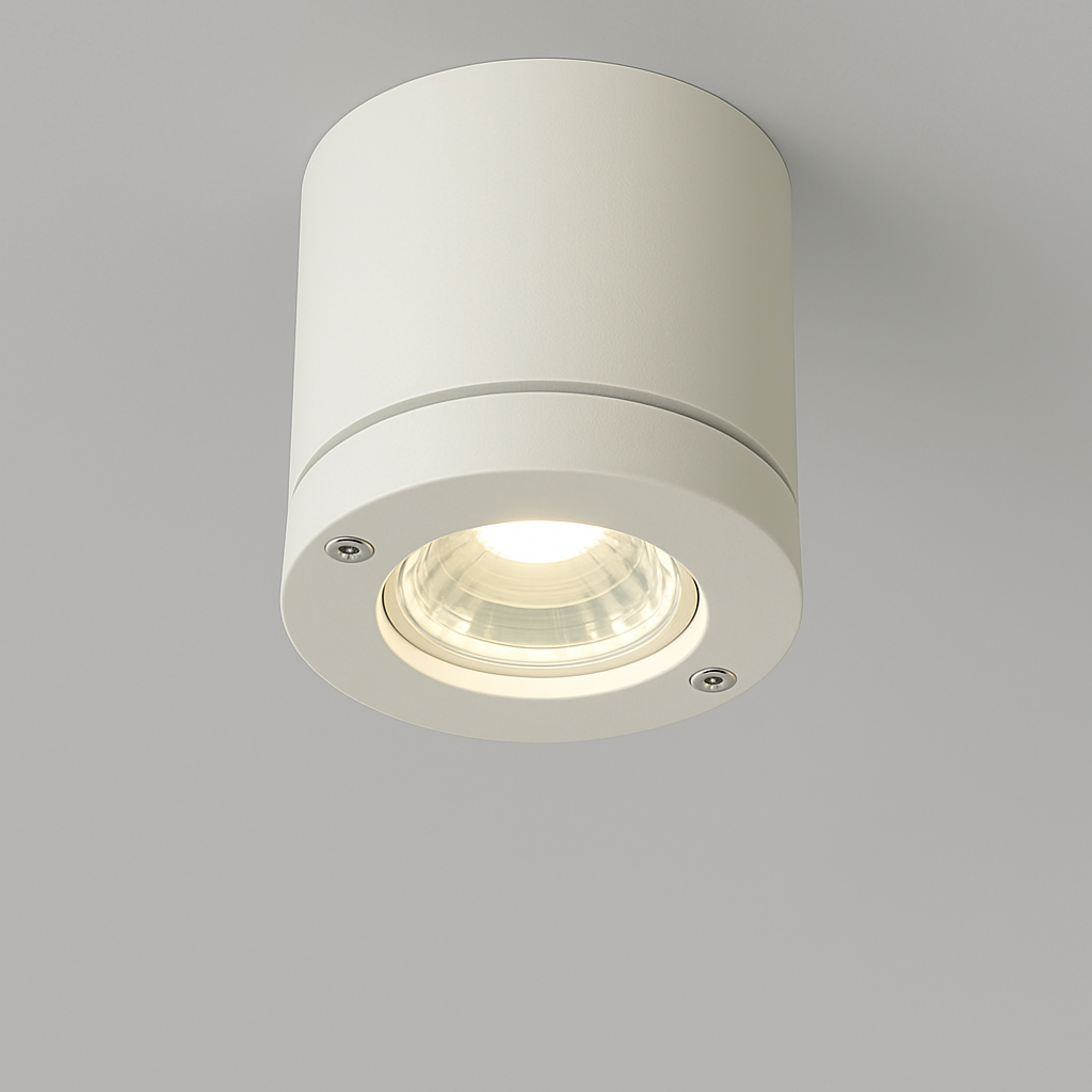 Grey mounted downlight with E27 base lamp