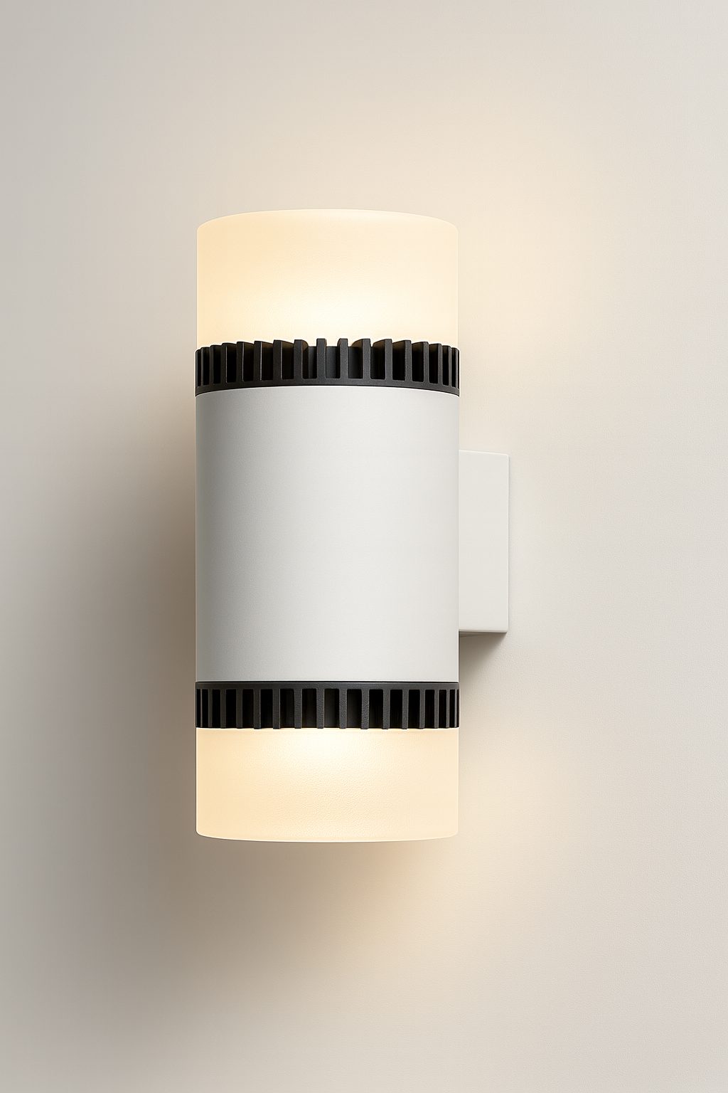 Modern wall-mounted light fixture with black accents with COB/SMD base lamp