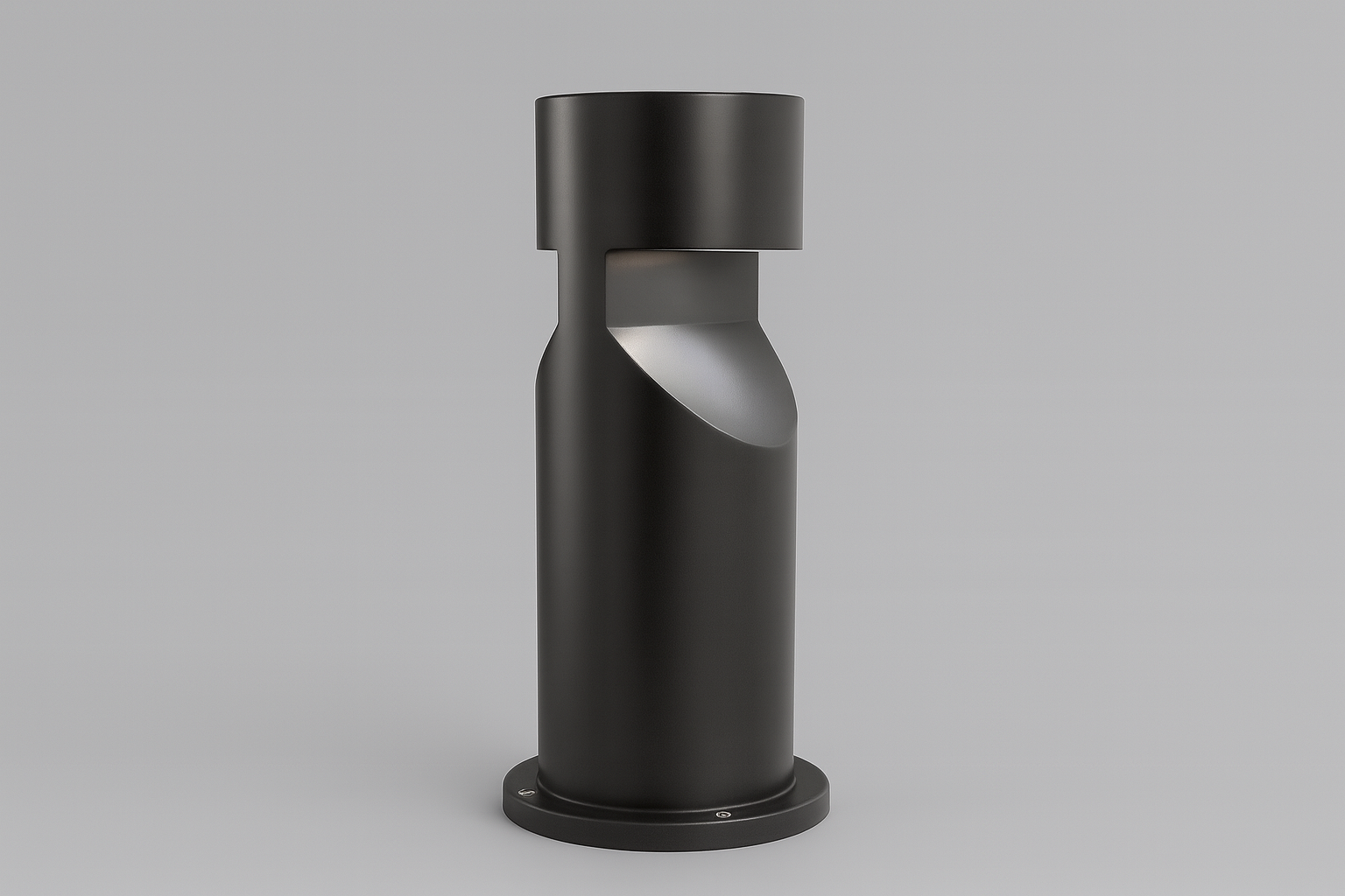 Black cylindrical outdoor light fixture on COB/SMD Base lamp