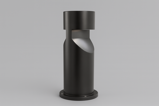 Black cylindrical outdoor light fixture on COB/SMD Base lamp