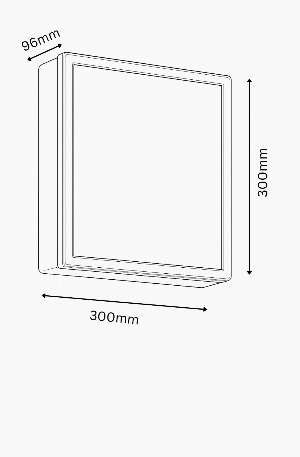 Rectangular frame with dimensions labeled on a white background