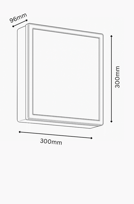 Rectangular frame with dimensions labeled on a white background