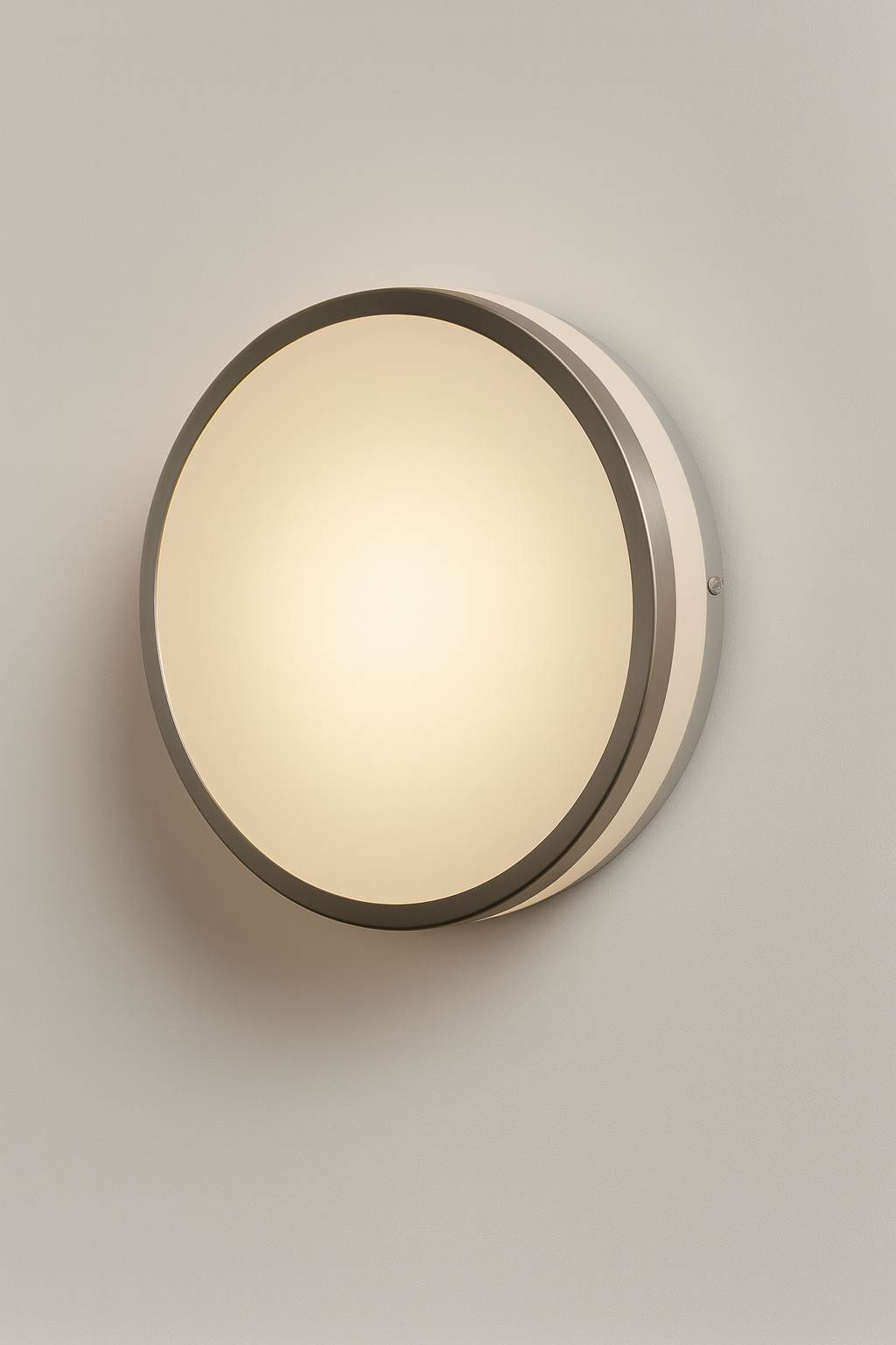 Round wall mounted light with E27 base lamp