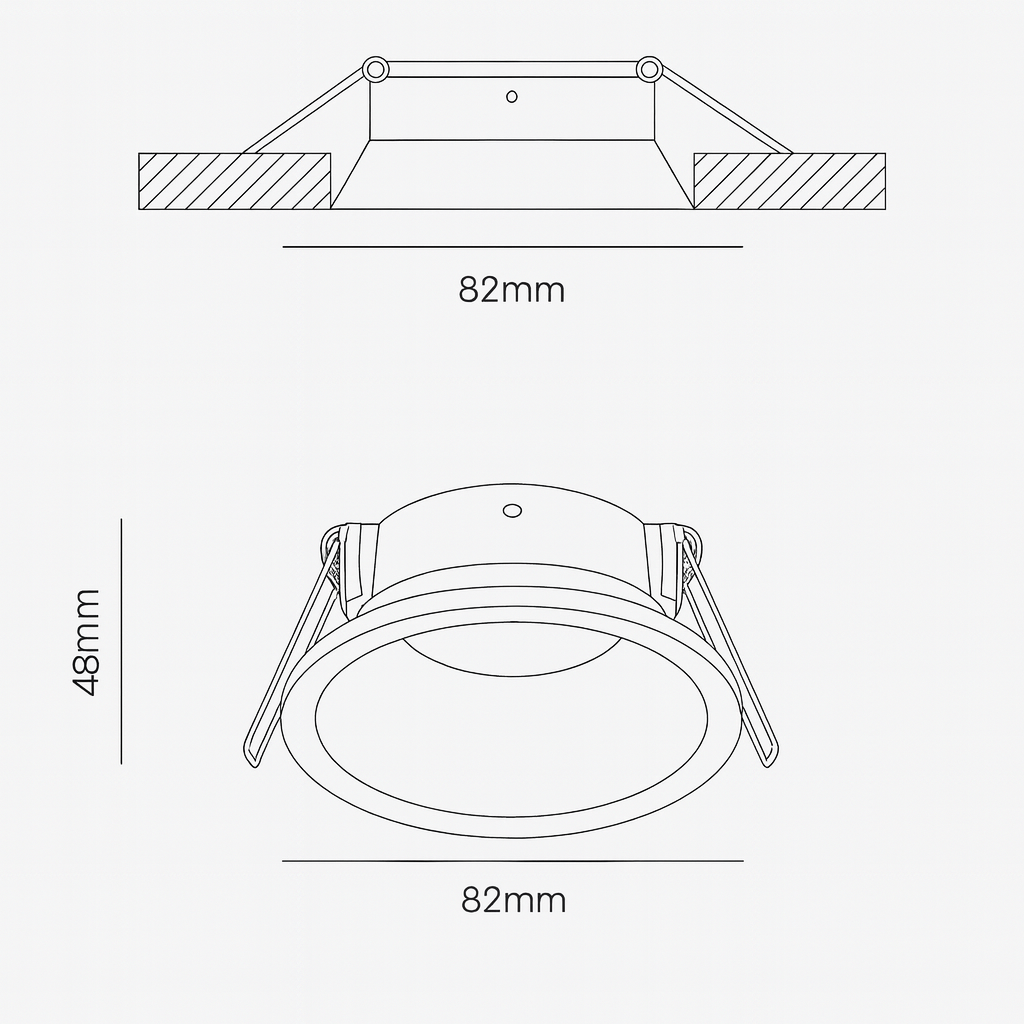Round recessed MR16 spotlight dimension