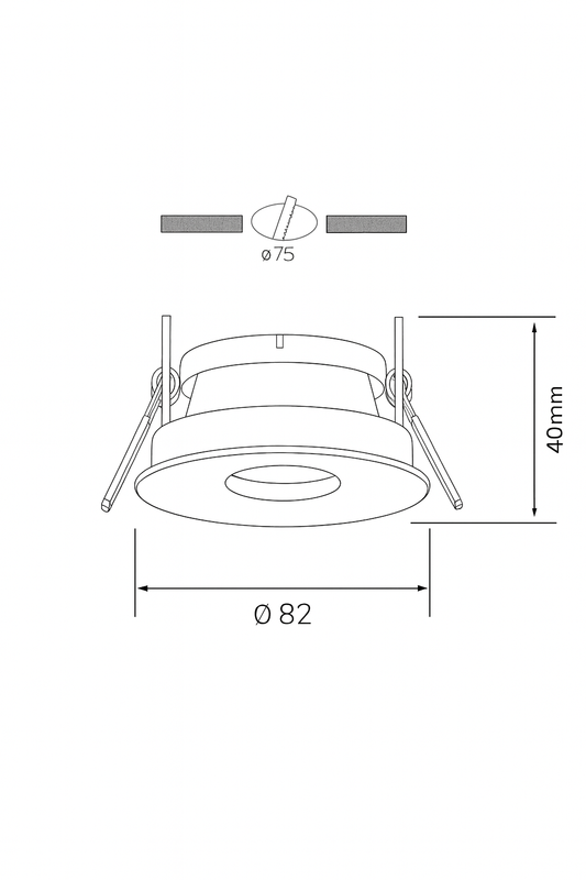 Technical drawing of a cylindrical object with dimensions labeled