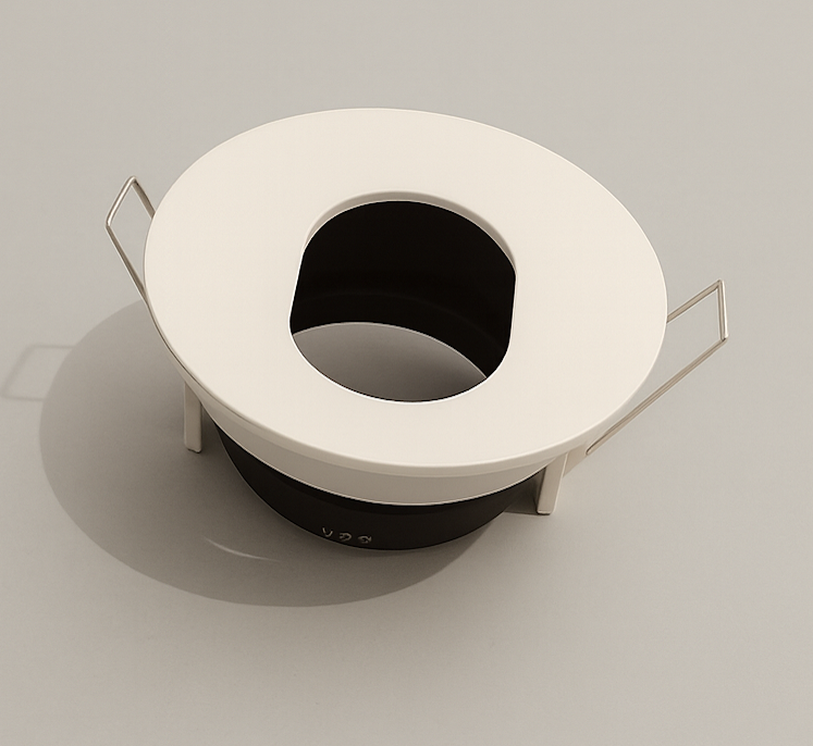 Round white recessed spotlight fixture