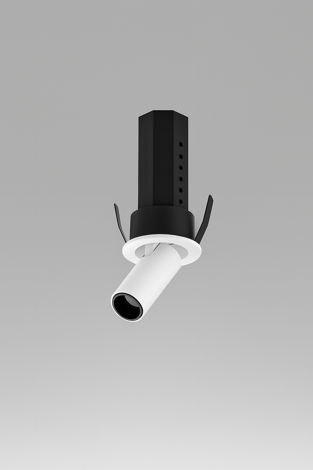 Black and white recessed directional spotlight