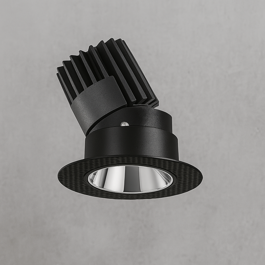 Black recessed directional spotlight