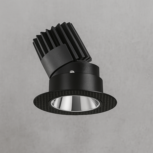Black recessed directional spotlight