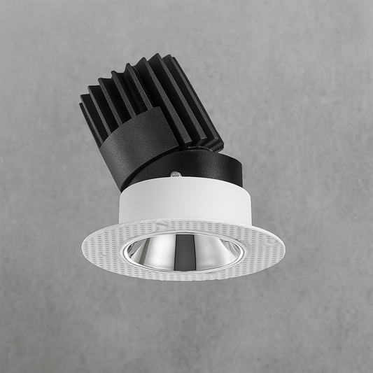 Black and white recessed directional spotlight