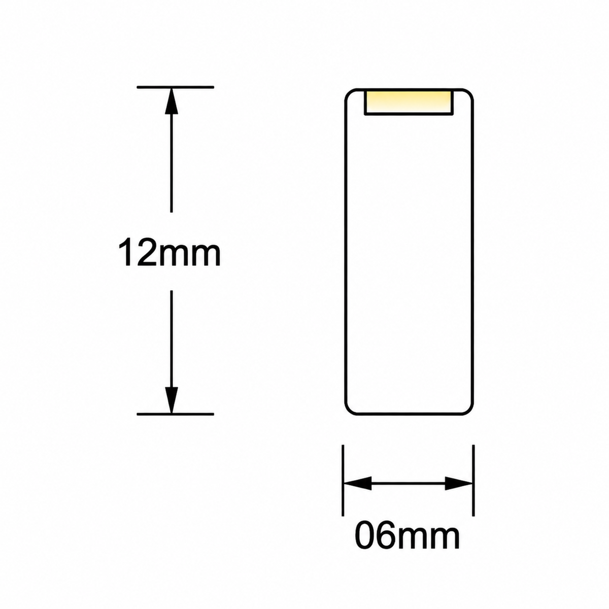 technical diagram of the 0612 neon strip light