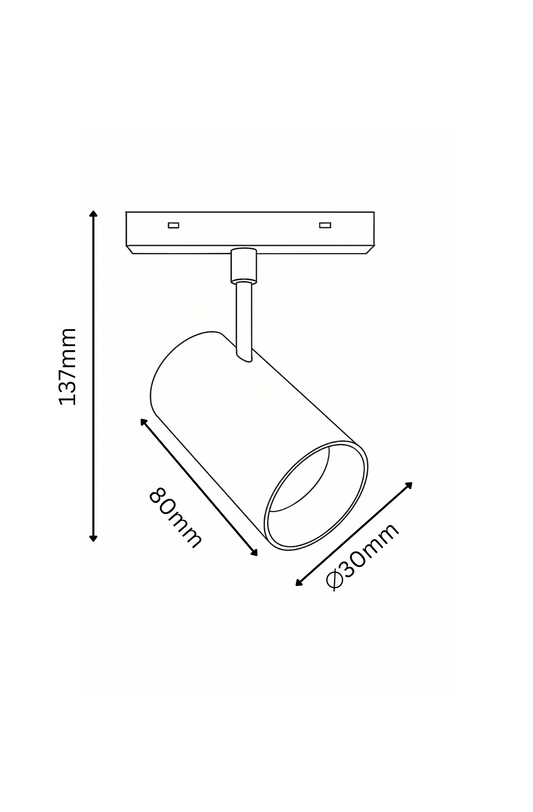 Technical drawing of a ceiling light fixture with dimensions on a white background