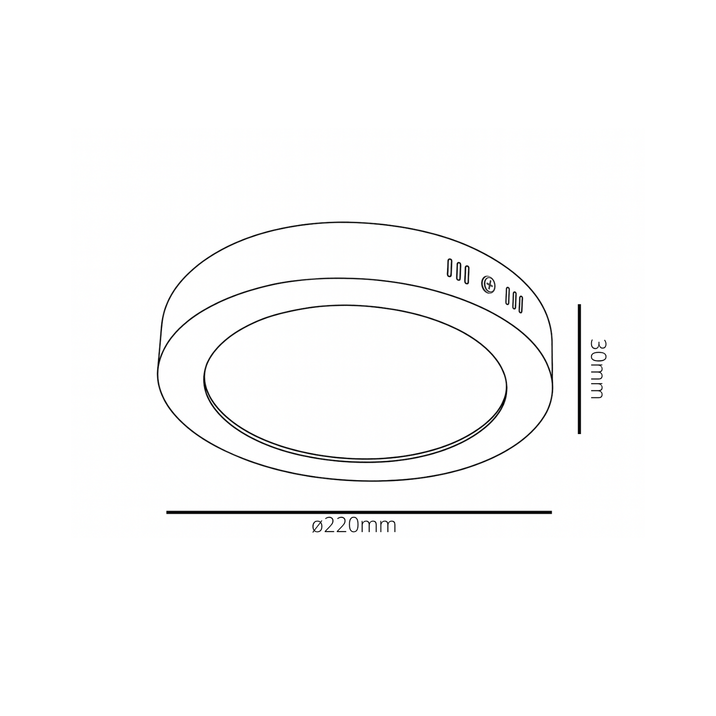 Technical drawing of a circular component with dimensions labeled