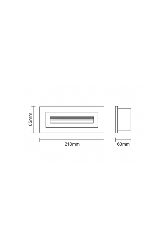 Dimensions of a rectangular object with measurements in millimeters.