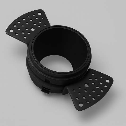 Diecast aluminium component with trimless recessed spotlight