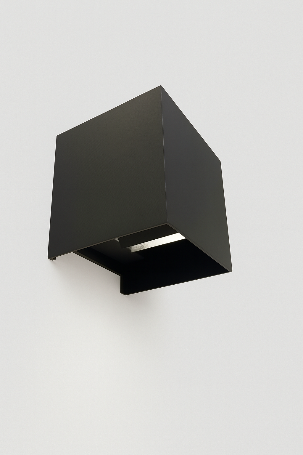 Black square wall light fixture with COB/SMD lamp