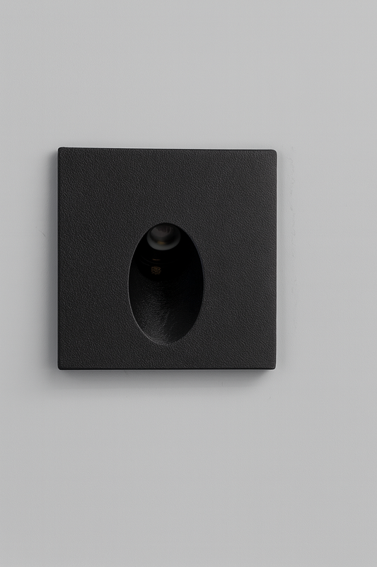 Square recessed step light with COB/SMD base lamp