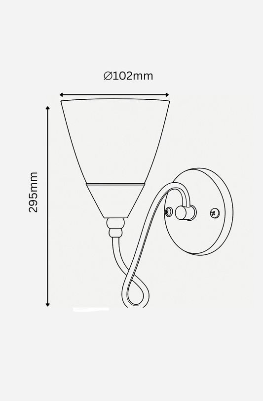 Technical Drawing of the wall mounted light