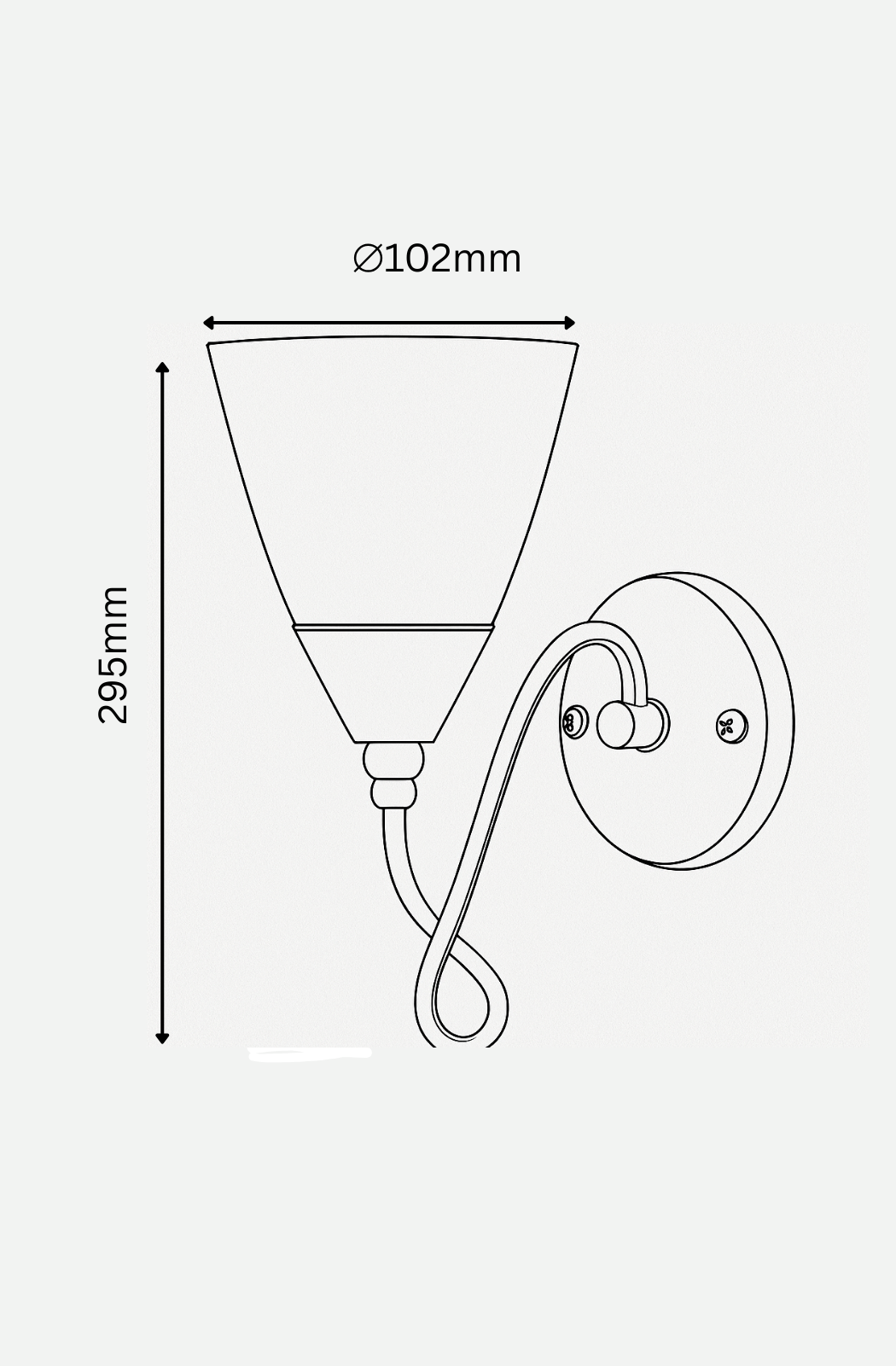 Technical Drawing of the wall mounted light